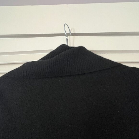 Lafayette 148 women's medium long cardigan duster waterfall black fine wool - Picture 8 of 10